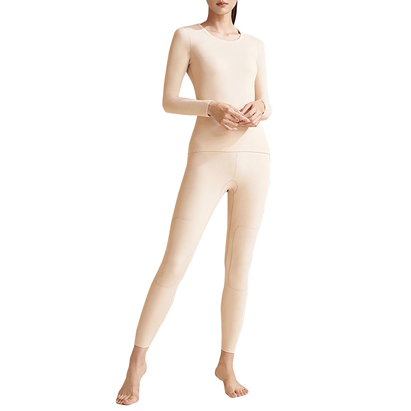 GenericWomen's Thermal Underwear Set Soft and Cozy Base Layer with Long Sleeve Top and Leggings Perfect for Winter Warmth Under Sweatshirts, Shirts, Pullovers, and Blouses