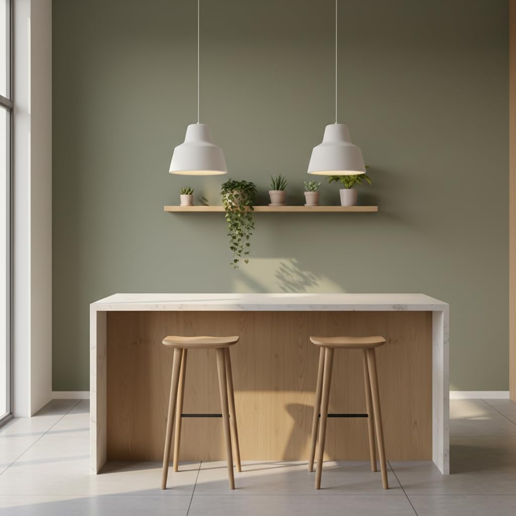 BARCELONA LED Lámpara Colgante Wabi Sabi Grande 30cm Blanca, Diseño Japonés Moderno con Acabado Piedra en Resina, Estilo Industrial Clásico, Casquillo E27