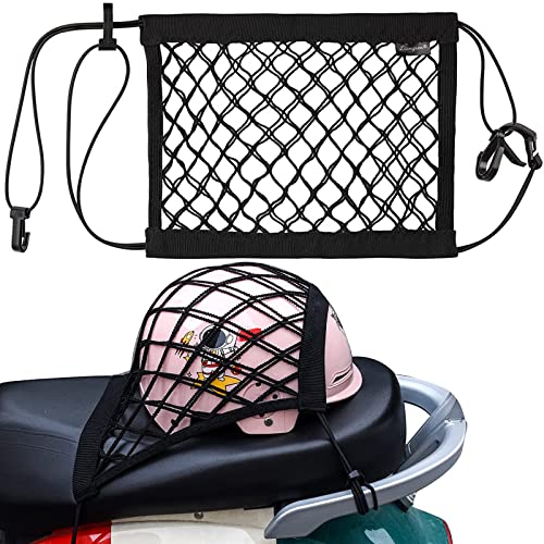 ツーリングネット バイク ネット 荷物固定 30cm*25cm 伸縮性 層構造 フック付き 荷崩れ防止 カーゴネット バイク 自転車 カーズ 用アイテム