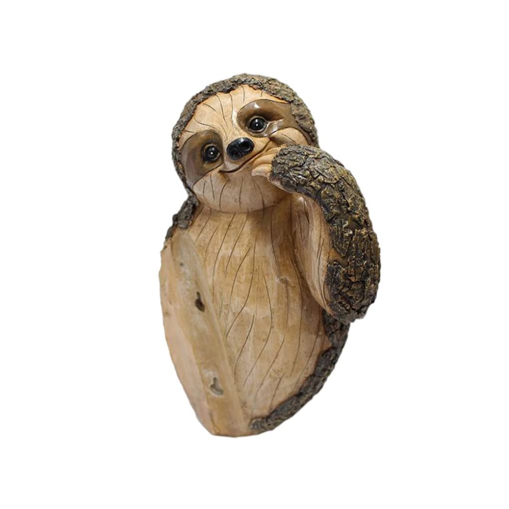 Aetherize Garden Tree Face Ornaments Sloth Statue Tree Hugger Decorations Animal Sculpture hugger decoration
