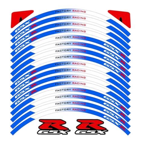 Bande autocollante réfléchissante pour roues moto 17 pouces finition premium Suzuki GSXR