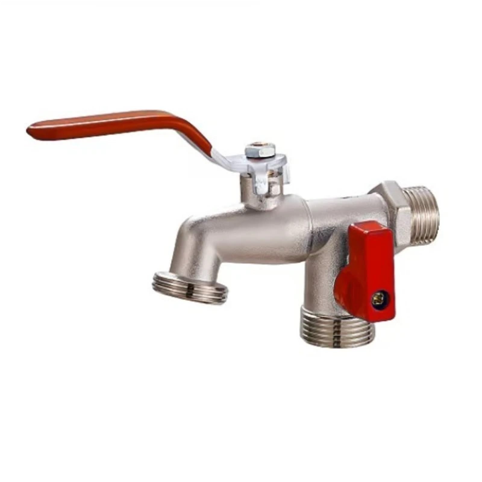 Aejhsin Color 04 Garden Faucet Garden Faucet Home Irrigation Zinc Alloy Bibcocks 1 Inlet 2 Outlet Bibcock With Dual Nipple And Balcony(Color 04)
