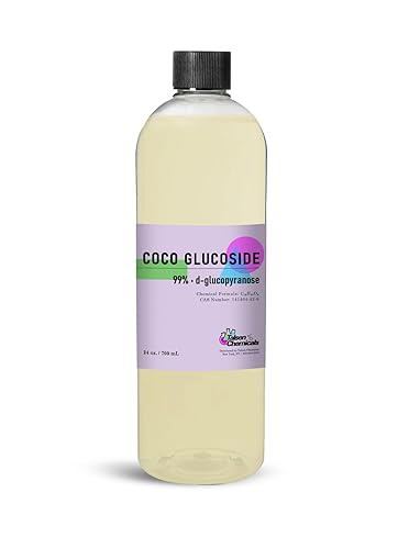 Miniatura 10 de Coco Glucósido orgánico (12 onzas / 12.0 fl oz) Tensioactivo natural no iónico, agente limpiador y espumante para cosméticos de bricolaje, cuidado