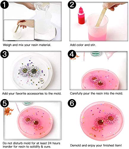 C100AE 28 Stuks Reuseful Hars Epoxy Mould, Siliconen Vormen van Epoxyhars, Hars Craft Mold, Epoxyhars Kit met Vele Verschillende Vormen voor DIY Het Maken van Oorbel Sieraden Hanger Onderzetters - Afbeelding 8