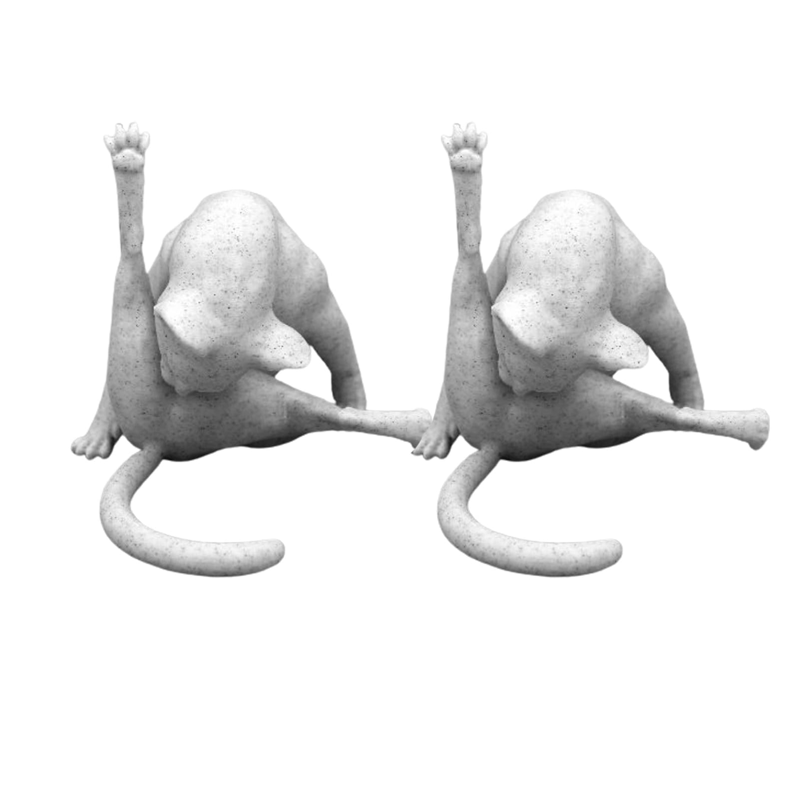 Taole 2 Pack Desktop Cat Statues | Funny Licking Cat Sculpture | Abstract Aesthetic Desktop Art Statue Room Decor For Desk Bookshelf Tv Cabinet, Unique For Cat Lovers