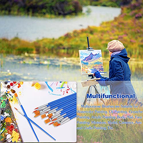 60 Pcs Paint Brushes,Round Flat Small Brush Bulk For Detail Painting #TOP3