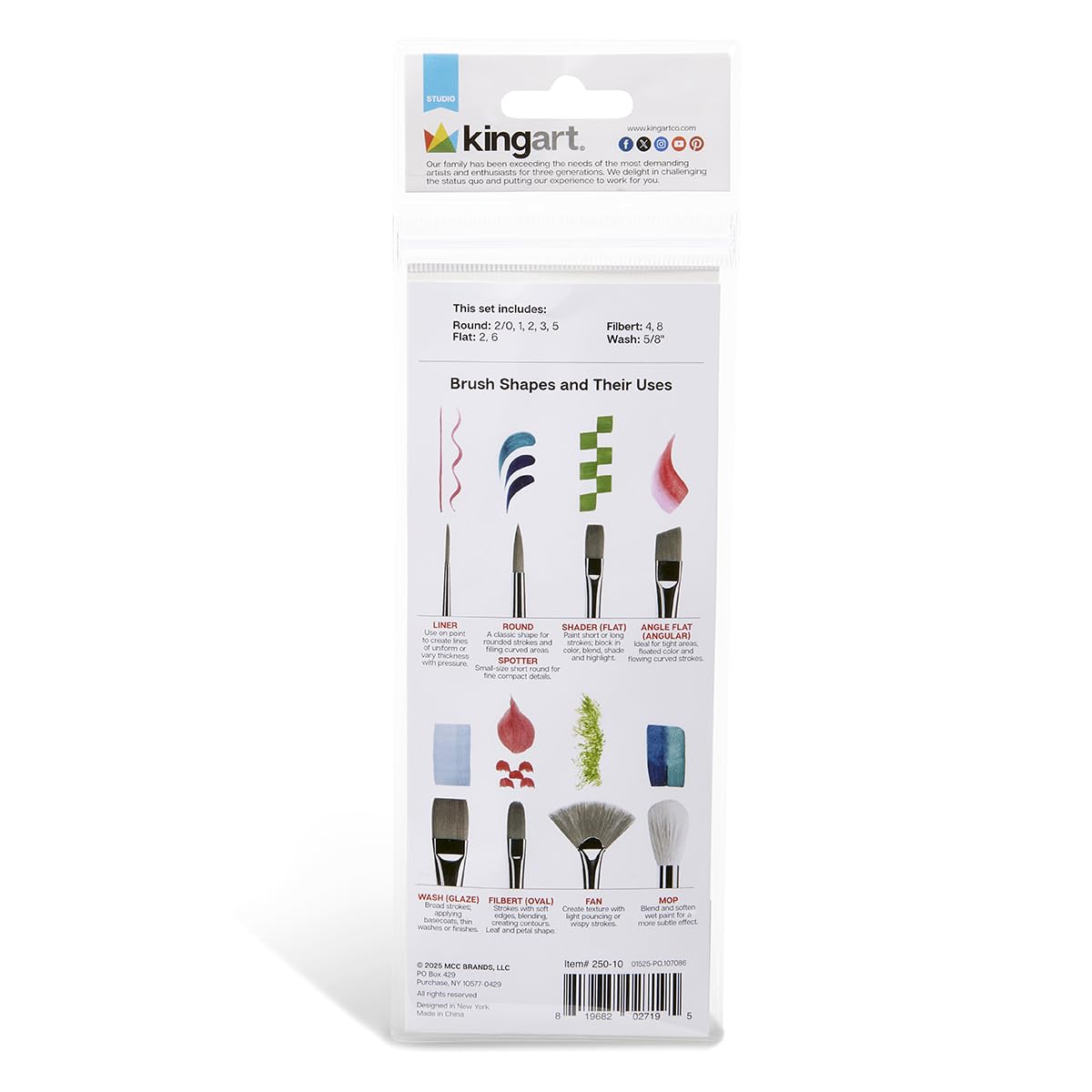 Amazon.co.jp: KINGART ペイントブラシ10本セット、アクリルペイント