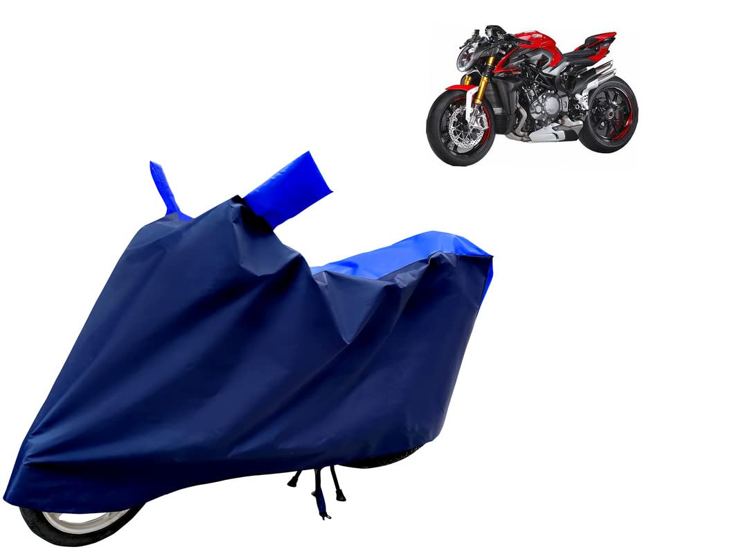 Bike Cover Water Resistant Compatible with MV Agusta Brutale Bike Cover UV Protection - Dustproof - Water Resistant ( Stripe Royal Blue )