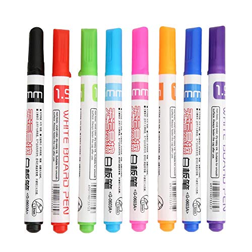 Hztyyier 8 peças marcador de quadro branco, ponta fina, marcadores apagáveis a seco, caneta de pintu