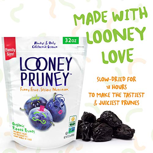 Image of Looney Pruney Organic Pitted Dried Prunes for the Entire Family | Always California-Grown | Kosher | No Added Sugar & No Preservatives (32 oz) (Pack of 3)
