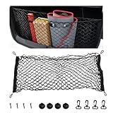 ZNDAW Stretchable Cargo Net, Adjustable Elastic Storage Mesh Nets, Envelope Style Cargo Netting with Mounting Screws and Hooks, Trunk Rear Cargo Organizer Net for Car Truck SUV (43.3×15.7 Inch)