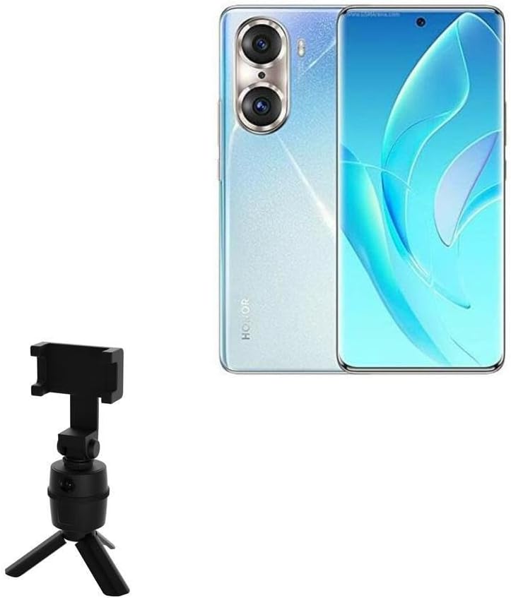 BoxWave Stand and Mount Compatible with Honor 60 SE - PivotTrack Selfie Stand, Facial Tracking Pivot Stand Mount - Jet Black