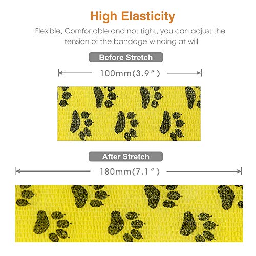 AUPCON Vet Wrap Self Adherent Wrap Cohesive Bandage Animal Bandage Self Adhesive Bandages for Horse, Pets & Ankle Sprains & Swelling 3 Inches