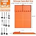 Silicone Grill Mat Compatible with Blackstone, BBQ Griddle Tools Mat with Drip Pad, Spatula Mat for Outdoor Kitchen Counter, Gifts for Men (Orange)