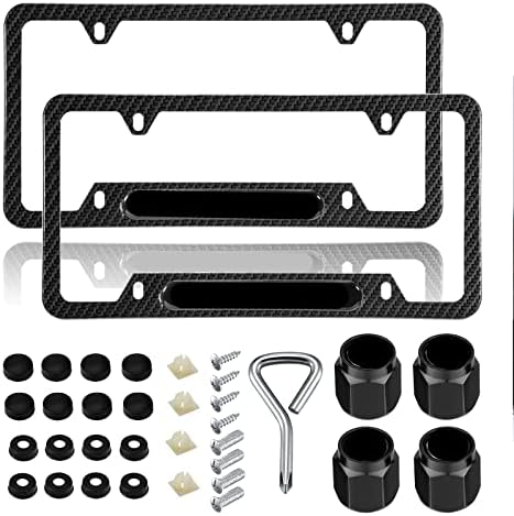 7.4DEWEST 2PCS Black License Plate Frames…
