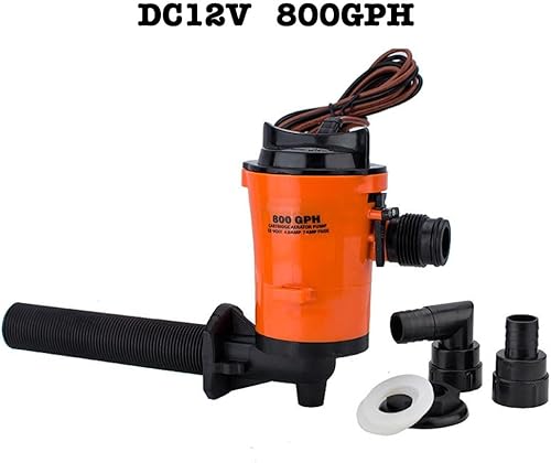 Miniatura 2 de Bomba Livewell de 12V 800 GPH - Aireador de cebo vivo, circulador de cebo para barco