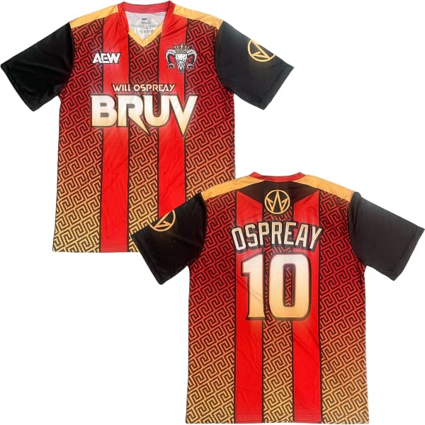 AEW Will Ospreay - Billy Goat FC Jersey (Red & Gold), Red, Medium