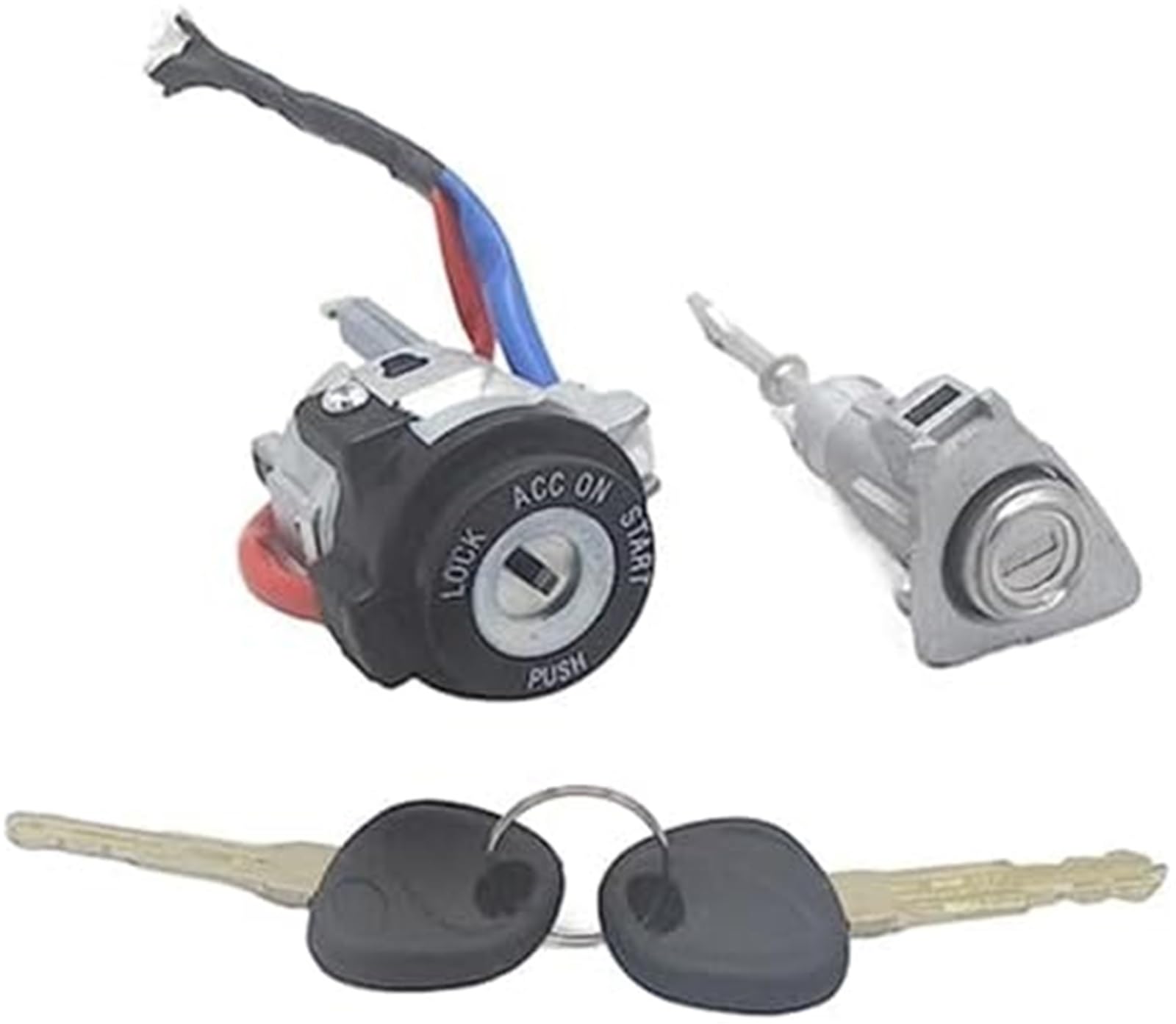 Siłownik automatycznego zamka drzwi 81970-3Xa00 Kompletny zestaw wyłącznika zapłonu Przedni lewy Cylinder zamka drzwi kierowcy, na 2 klucze, dla Elantra 2011-2016