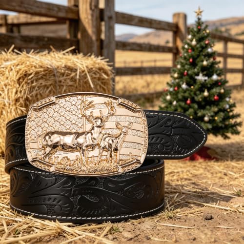 Image of Dubulle Mens Ratchet Belt Gold Click Buckle Adjustable Leather Belts