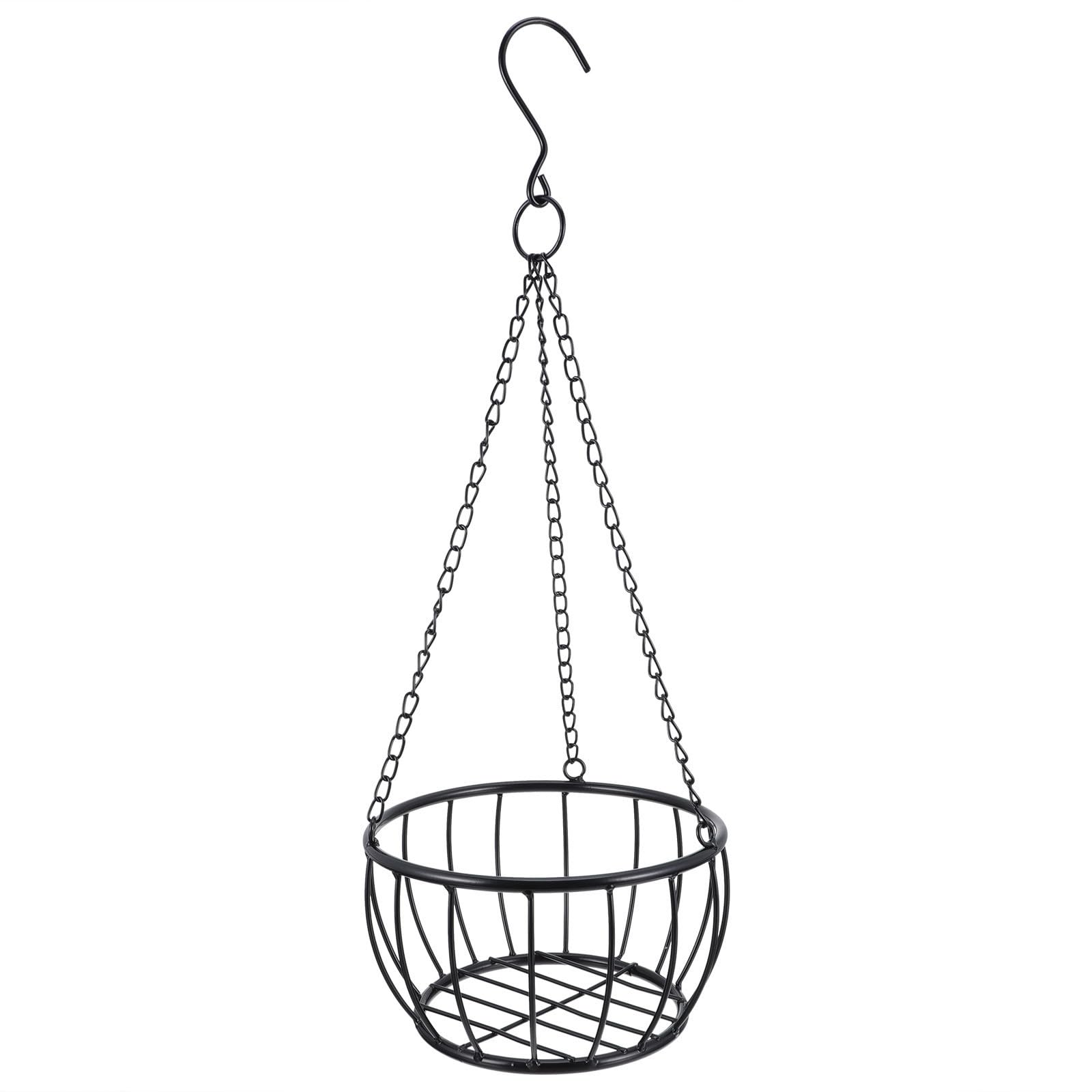 Panier à fleurs suspendu en fer noir pour aménagement de jardin et pot mural