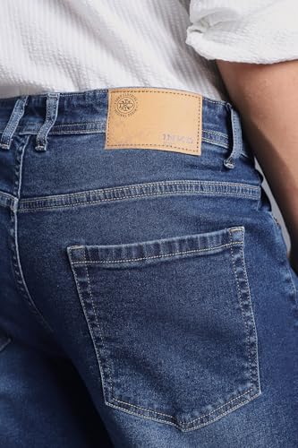 Image of INKD Men's Denim Shorts for Men - Mid-Rise | Cotton Rich | Regular Fit (Available in Plus Sizes)