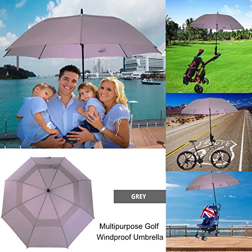 Image of MRTLLOA Automatic Open Golf Umbrella, 62 /68 Inch Extra-Large Oversized Double Canopy Vented Windproof Waterproof Stick Rain Golf Umbrellas for Men and Women