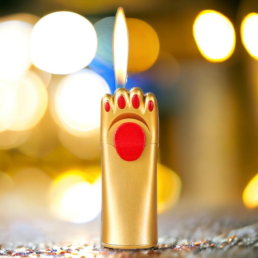 Gold Cat Claw Lighter Butane Lighter Refillable Butane Torch Soft Flame Windproof Torch Unique Gift for Men and