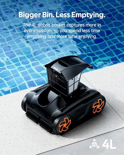 Pool Cleaner K25, 2.5H Runtime Cordless Robotic Pool Vacuum, Touch Screen, Smart Navigation, Cleans Floor, Walls, Waterline, Ideal for Above & In-Ground Pools, Self-Parking