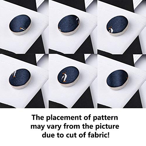 Image of Barry.Wang Fun Animal Ties for Men Designer Handkerchief Cufflink WOVEN Casual Necktie Set Festival