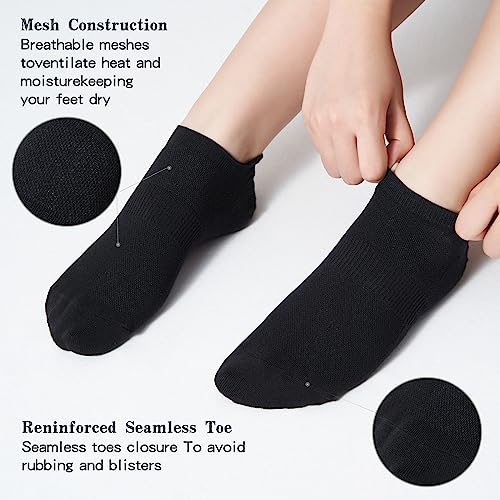 Image of Ankle Socks Women - 6 /12Pairs Men Low Cut No Show Athletics Socks | White Thin Summer Short Low Rise Liner Sport Running Workout Sneaker Lightweight Yogs Pilates Golf Footies Socks Non Slip