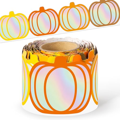 Image of BeYumi Fall Pumpkin Border Trim - 65ft Holographic Border Classroom Decor