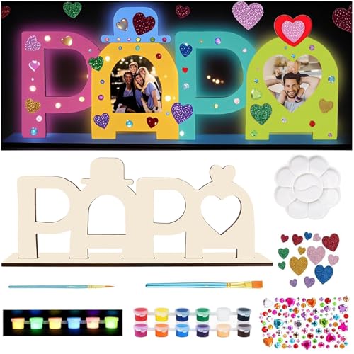 Charfia Vatertagsgeschenk für Papa, PAPA Bilderrahmen Holzbuchstaben Papa Geburtstag Geschenk Zum Vatertag, Geburtstagsgeschenk Geschenk Papa Geburtstag Vatertag Geschenke für Papa von Kindern