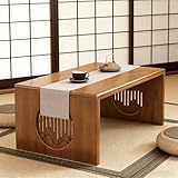 Japanese Floor Table No Assembly Japanese Folding Table, Bamboo Foldable Japanese Coffee Table, Portable Solid Wood Folding Coffee Table for Sitting on The Floor, Low Meditation Table Easy Storage