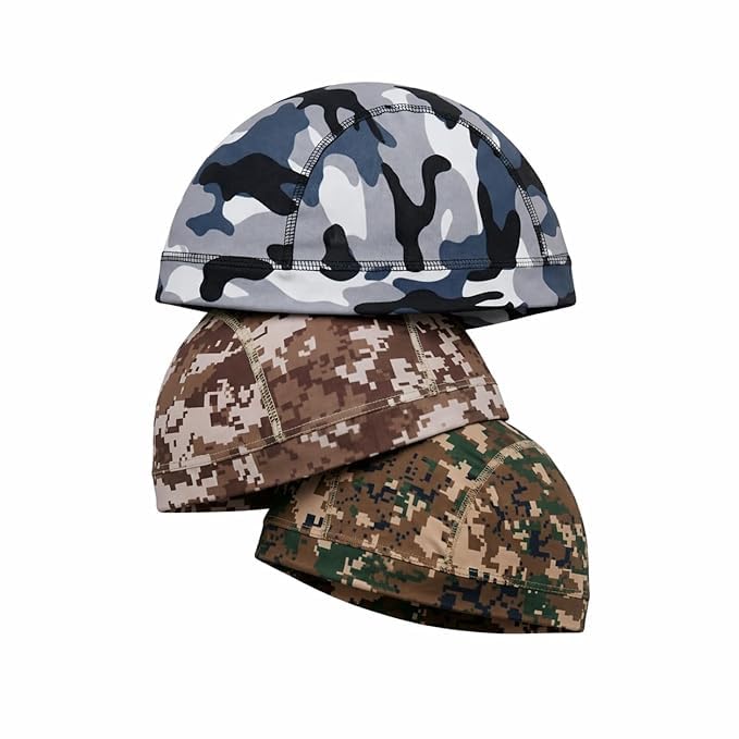 Image of Unisex Helmet Skull Cap for Bikers & Cyclists, Polyester Head Cap, Hair Inner Helmet Cap for Men, Sweat Cooling Beanie Cap, Skull Mask for Summer, Bike Accessories