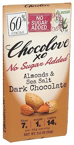 Chocolove Almond And Sea Salt Dark Chocolate Bar, 3.2 Oz #TOP6