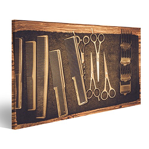 islandburner Bild auf Leinwand Hairstylist S Zubehör Barber Shop Wandbild Poster Kunstdruck Bilder 80x40cm Cover