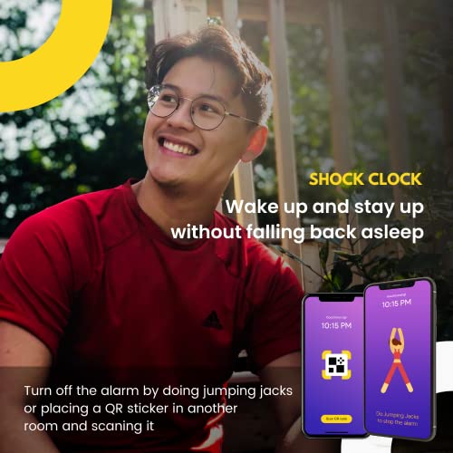 Shock Clock – The World's No. 1 Alarm Clock – Train Your Brain To Wake Up On Time – For Heavy Sleepers, Hard Of Hearing, Students & Shift Workers #TOP2