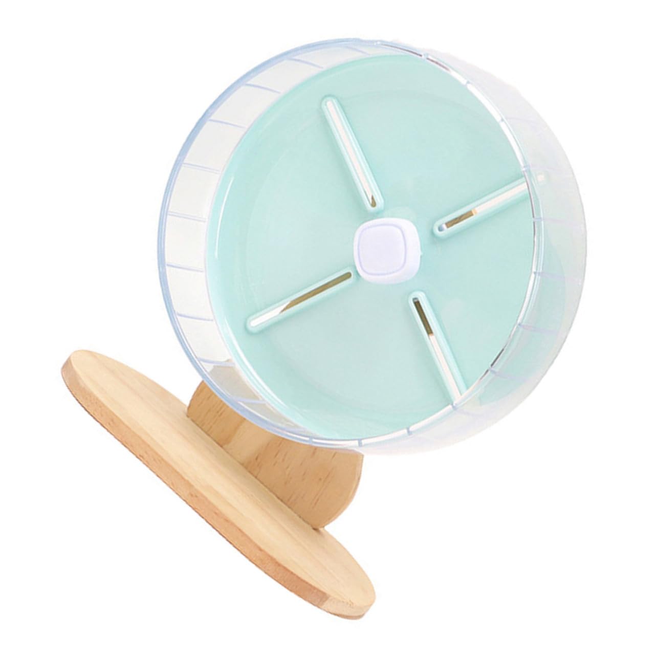 Rueda de Hámster Silenciosa 20cm Material Abs y Madera Soporte Estable para Jaula Adecuado para Ejercicio y Entretenimiento de Ardillas y Ratas