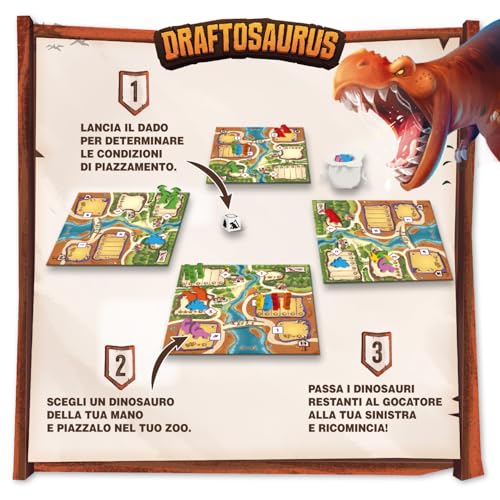 Ghenos Games GHE124 Dinosaurs Draftosaurus, Mehrfarbig [Italienische Version] – Ansicht 5
