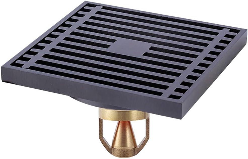Brass Floor Drain Square Drain Stopper Anti-Blocking Backflow Preventer Hair Catcher for Bathroom Kitchen Laundry