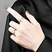 925 Sterling Silver Heart Pendant Ring Minimalist Adjustable Rings Band Handmade Rings for Women (Color 1)