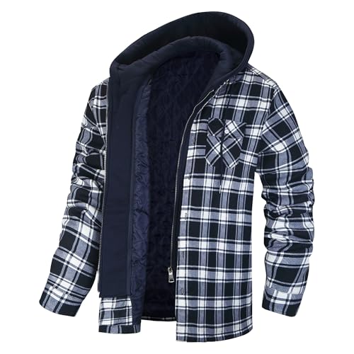 Veste à capuche matelassée doublée flanelle homme ample