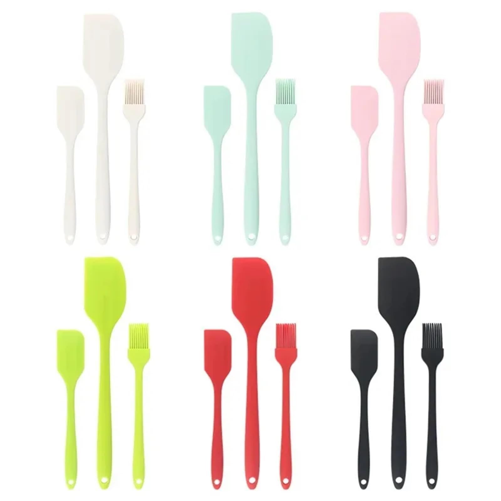Set da 6 Pezzi Cucina, Tutto in Uno, spatola in Silicone, Pennello for Olio, for Burro, Raschietto for Torta Singolo, Strumento di Cottura per Cucinare(Blue)