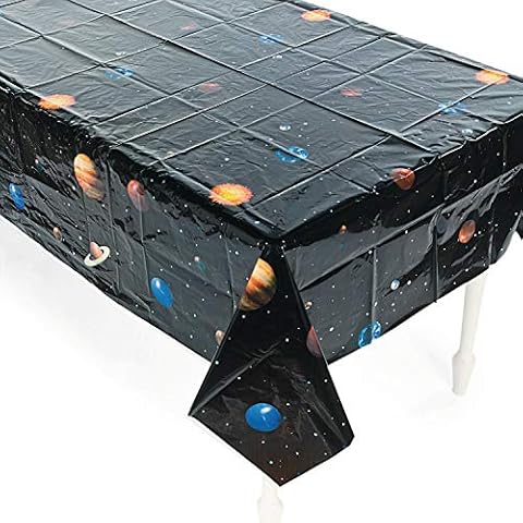cama24com Weltraum Planeten Tischdecke aus PVC Tischdeko Kindergeburtstag Mottoparty Deko Cover