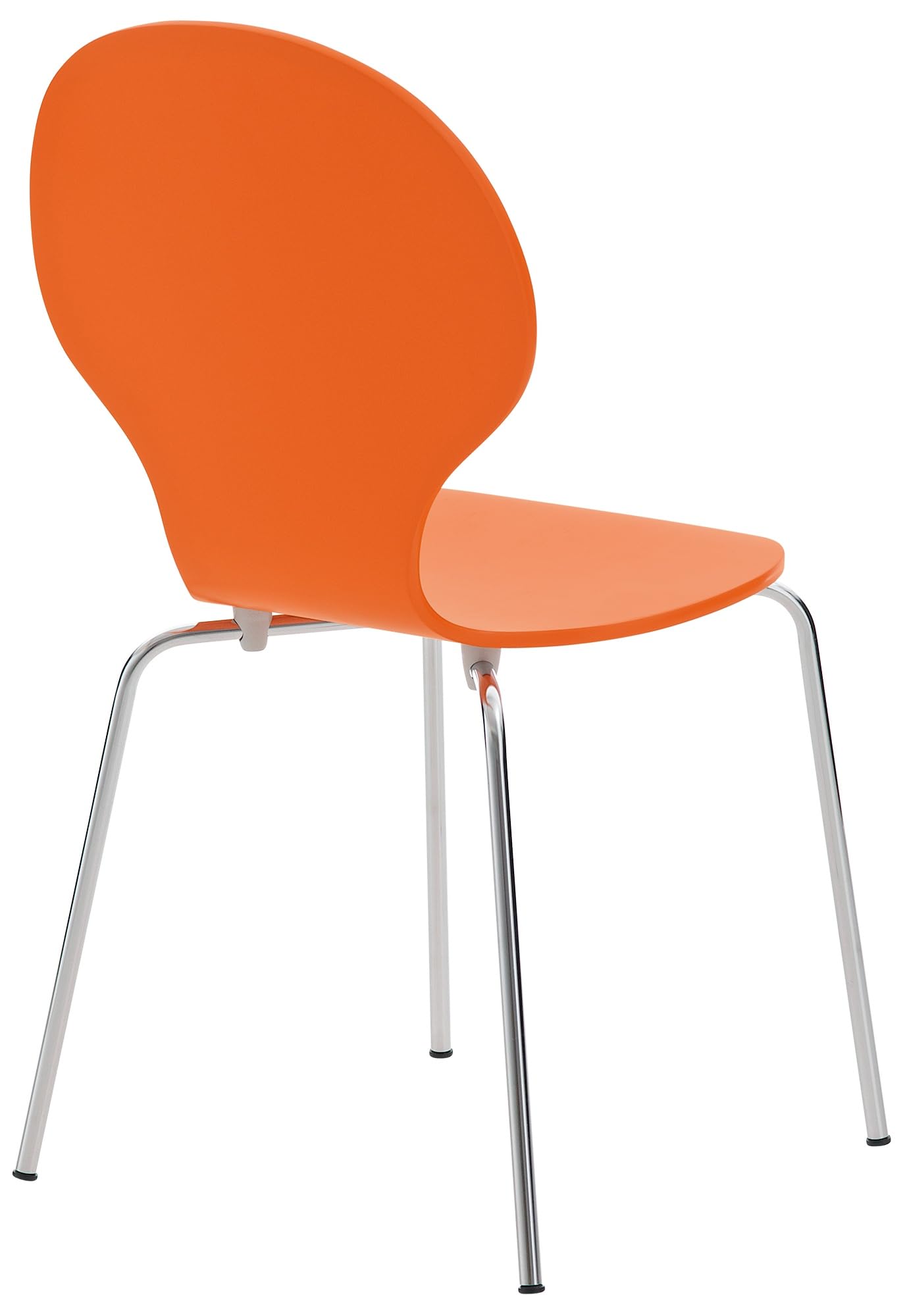 CLP Lot de 16 Chaises Empilables Robustes Diego I Chaise Empilable en Bois avec Dossier I Siège Ergonomique Confortable I Hauteur Assise 45 cm, Couleur:Orange
