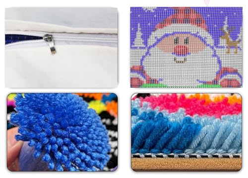 Image of YOOTOM Latch Hook Kits for Adult,DIY Latch Hook Pillow Kits,Crochet Cross-Stitch Embroidery Cushion Making Crafts with with Printed Canvas 17 inchx17 inch