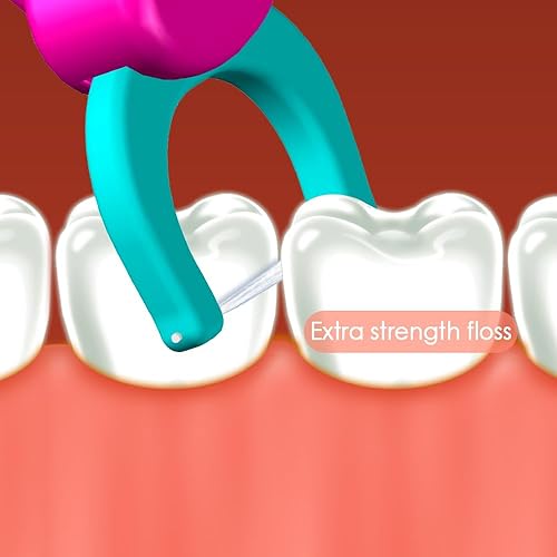 Miniatura 4 de T.Smile Kit de hilo dental Evolutionary Clean para niños, mango y repuestos de tamaño infantil, sin flúor, para mayores de 3 años (mango azul + 120