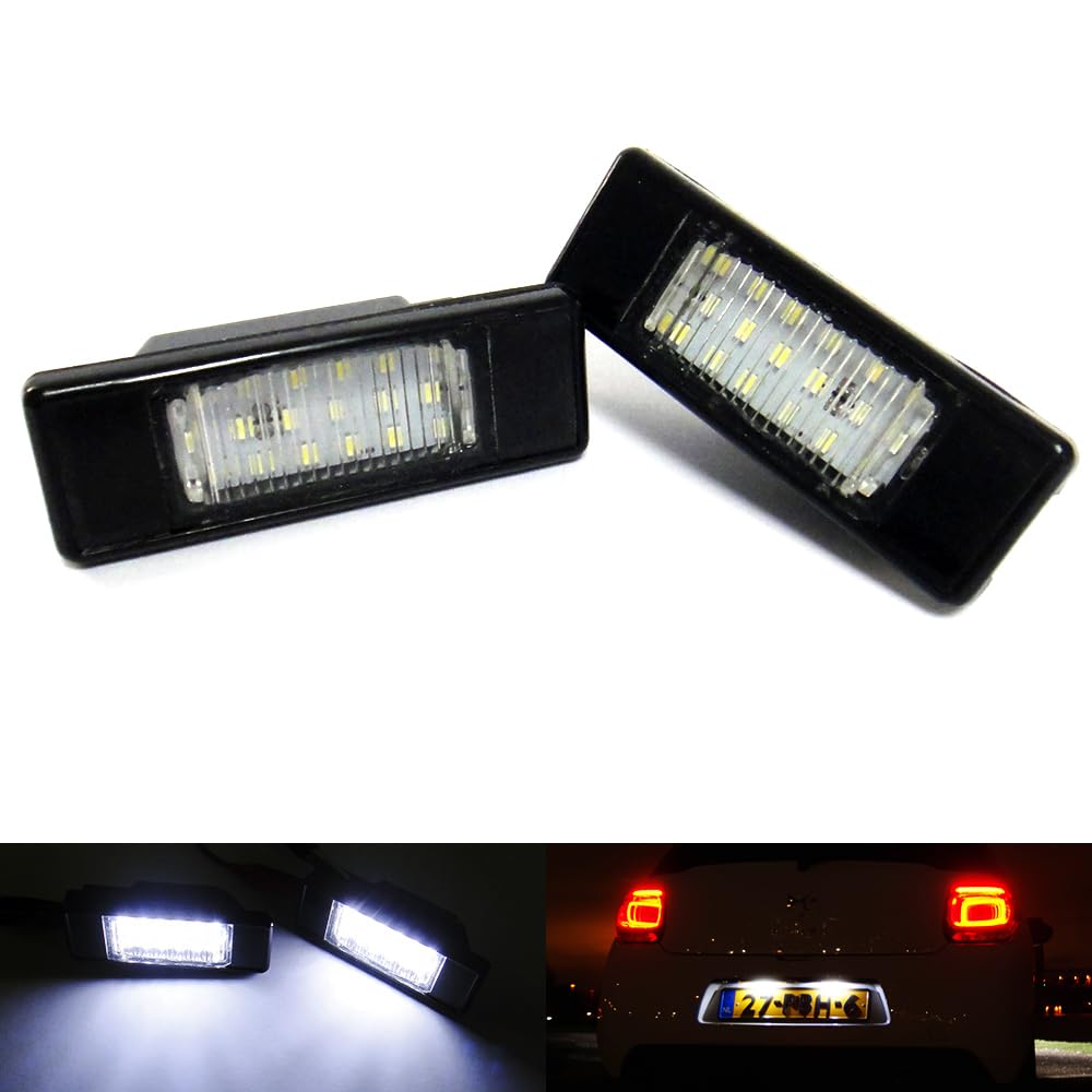 RZG 2x LED Licence Number Plate Light White For C4 C5 C6 C8 Dispatch Jumpy 106 307 308 406 407 607 807 Expert RCZ