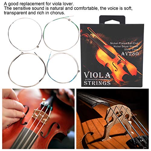 Bratschensaiten-Set, 4 Stück Universal Violasaiten aus professionellem Stahl für 14-16 Zoll Instrumente (E A D G)