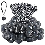 Omtofo 60 Stück Spanngummis mit Kugel, Planenspanner mit Kugel 10cm, Gummispanner Zeltgummis für Zelte, Planen, Pavillons, Banner, Anhängernetze und Haushalt